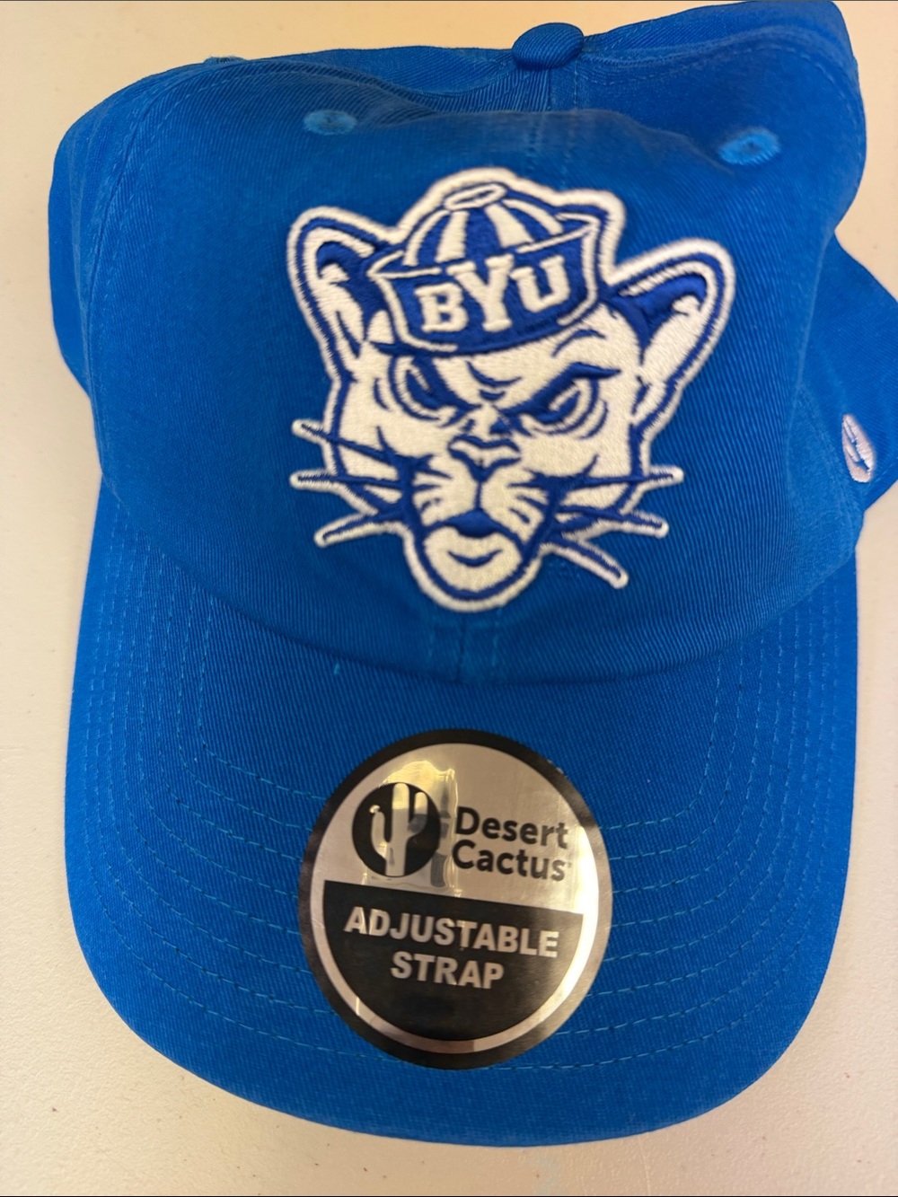 Desert Cactus BYU Cougars Hat Blue Adjustable Cap adjustable strap embroidered